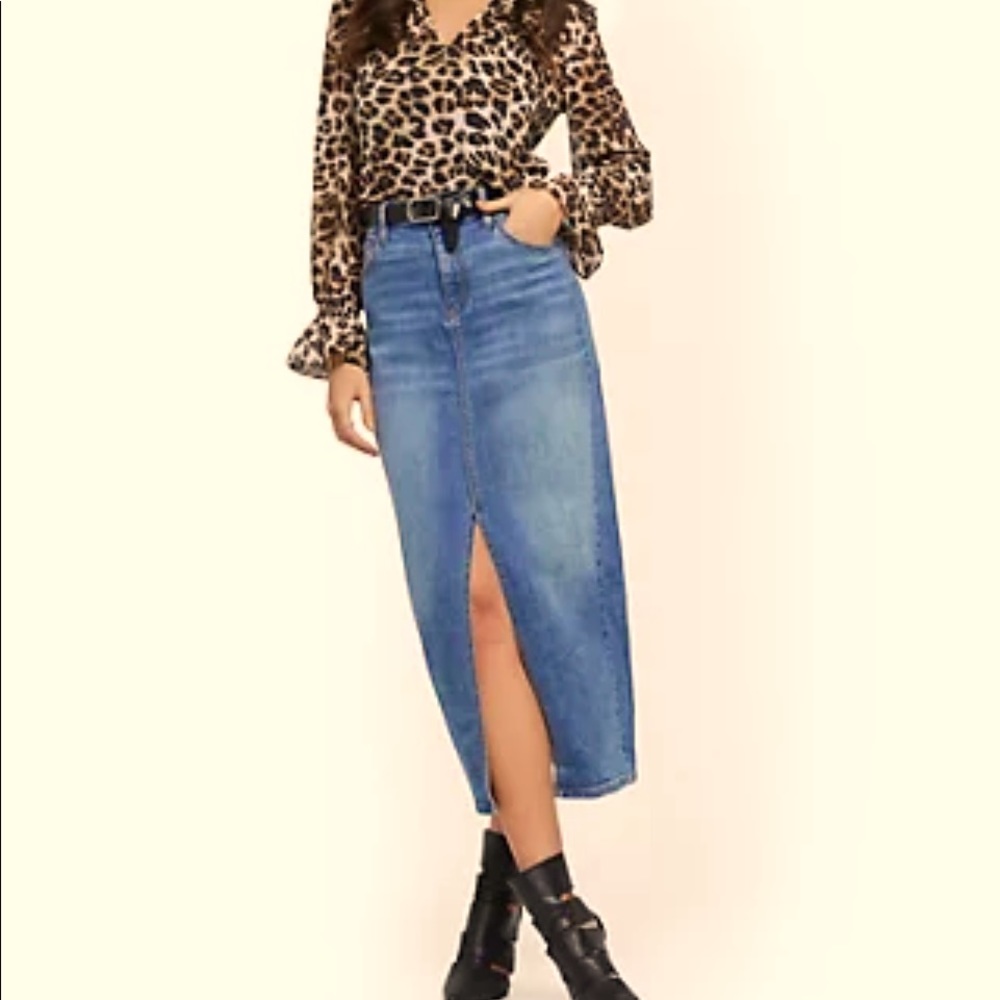 All-Year-Round Must-Have JEAN, DENIM SKIRT!High-Waist Front-Slit, Classic Skirt!